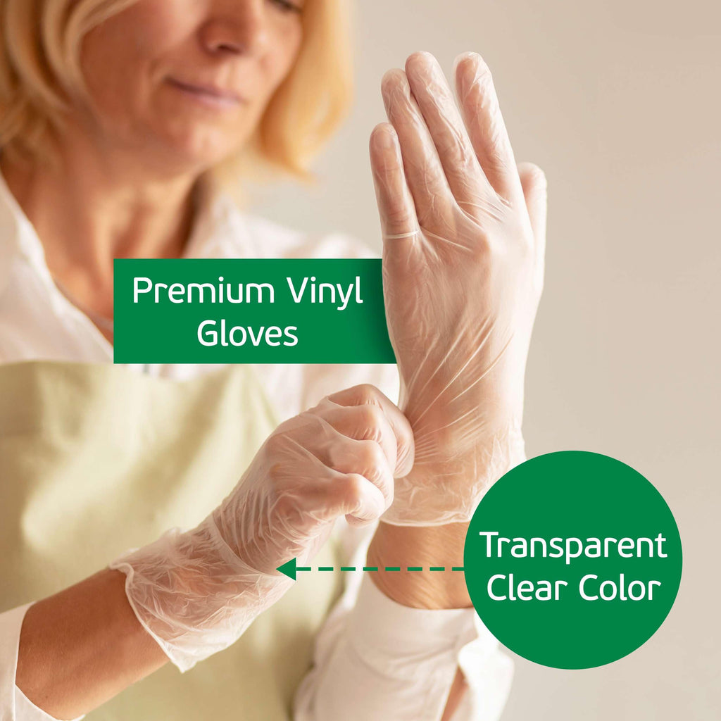 TenderGentle Vinyl Disposable Gloves for Cooking and Food Prep - 100 Clear Large Latex Free Disposable Gloves - Food Safe Gloves for BBQ, Cooking, Food Prep, Cleaning, and More - Guantes Desechables