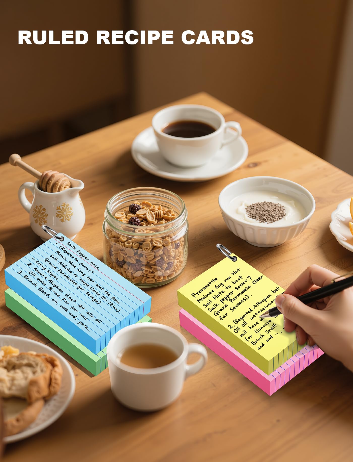 600 Count Cue Cards with Ring Index Cards 3x5 Colored Flash Cards for Studying 3 x 5 in Recipe Cards Ruled Note Cards 3x5 Lined on Front Blank on Back Colorful Flashcards Q Card, 12 Pack of 50 Sheets