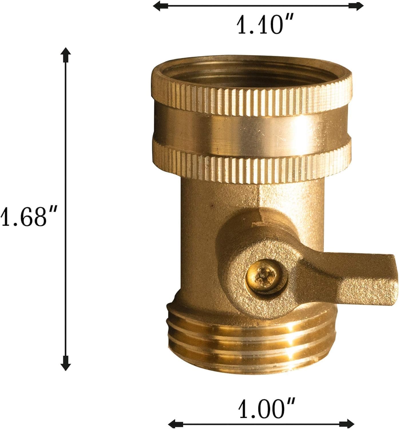 Xiny Tool Brass Garden Hose Shut Off Valve, Heavy Duty 3/4 Inch Solid Brass Garden Hose Shut Off Valve with 4 Extra Rubber Washers (4)