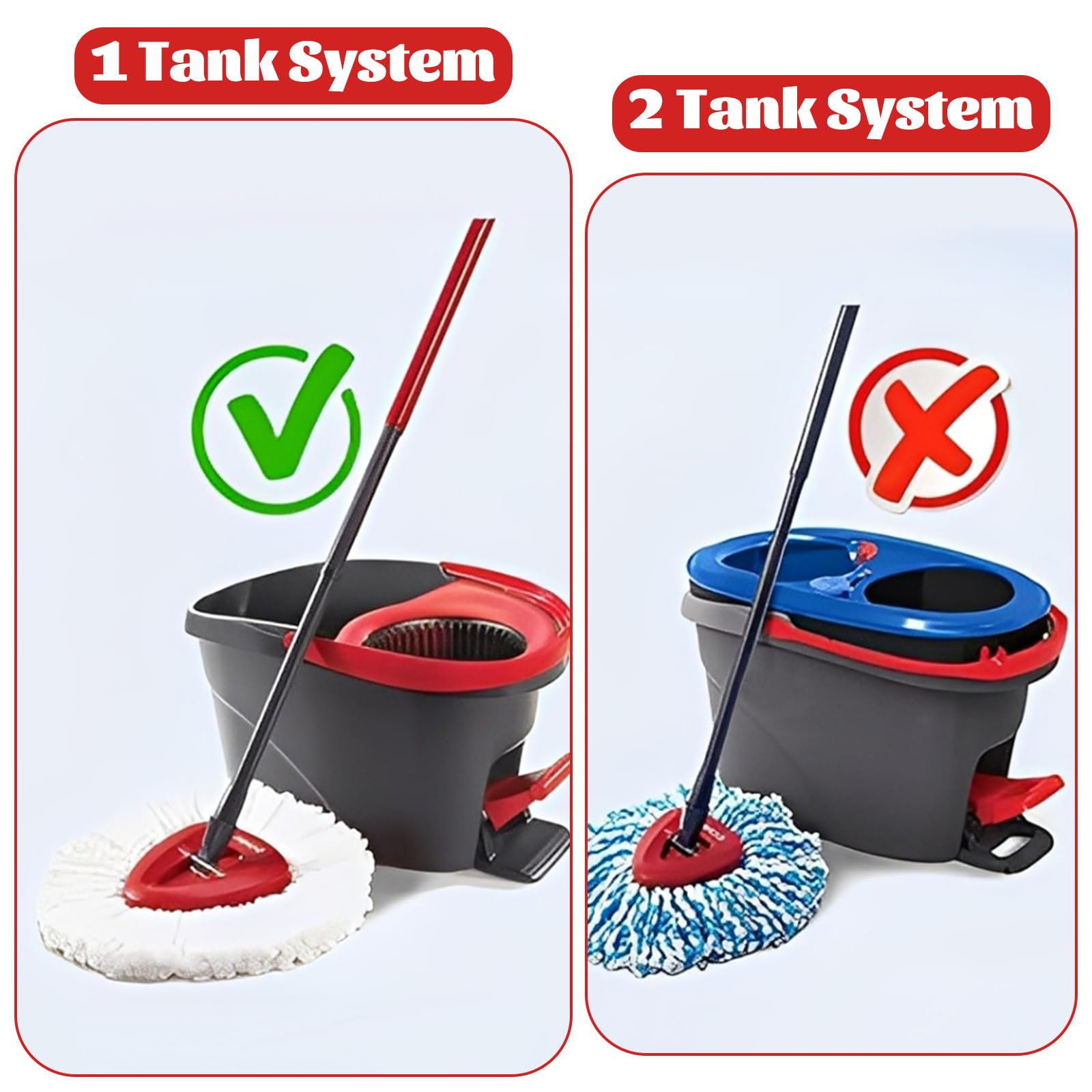 8 Pack Spin Mop Head Refill 1 Rotating Mop Base Compatible with O-Ceda EasyWrin Mop Heads Refills,Spin Mop replacement heads For Easy House Cleaning Floor Mopping