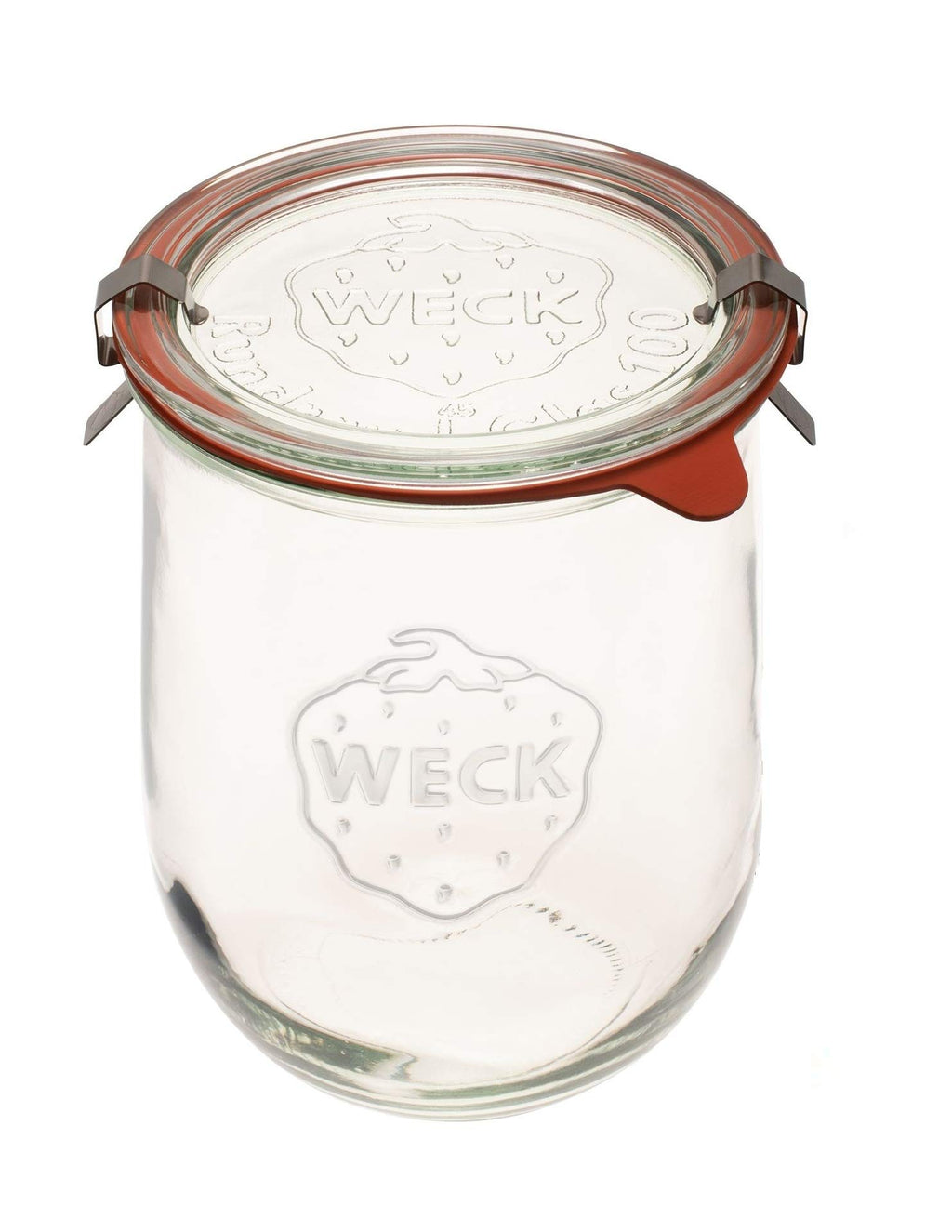 Weck Tulip Jar - Sour Dough Starter Jars for Sourdough - 1 x WECK 745 Large Clear Jar with Wide Mouth - 1 Liter Includes Glass Lid, rubber seal and steel clips