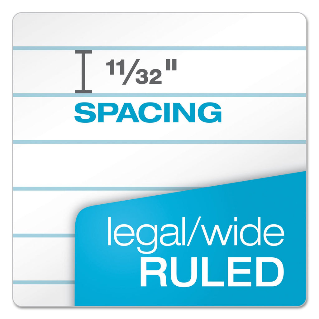 TOPS The Legal Pad Legal Pad, 8-1/2 x 14 Inches, Perforated, White, Legal/Wide Rule, 50 Sheets/Pad, 12 Pads/Pack (7573)