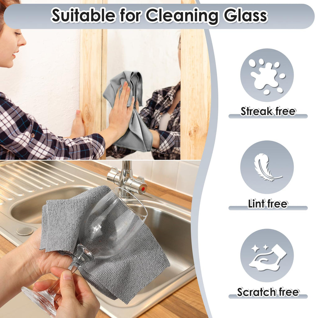65 Pack of Microfiber Cloths in a Roll, 10" x 10" Reusable Washable Cleaning Rag Tear Away Towels for Auto House Garage Dust Kitchen Bathroom, Lint-Free Not Scratch Cleaning Supplies