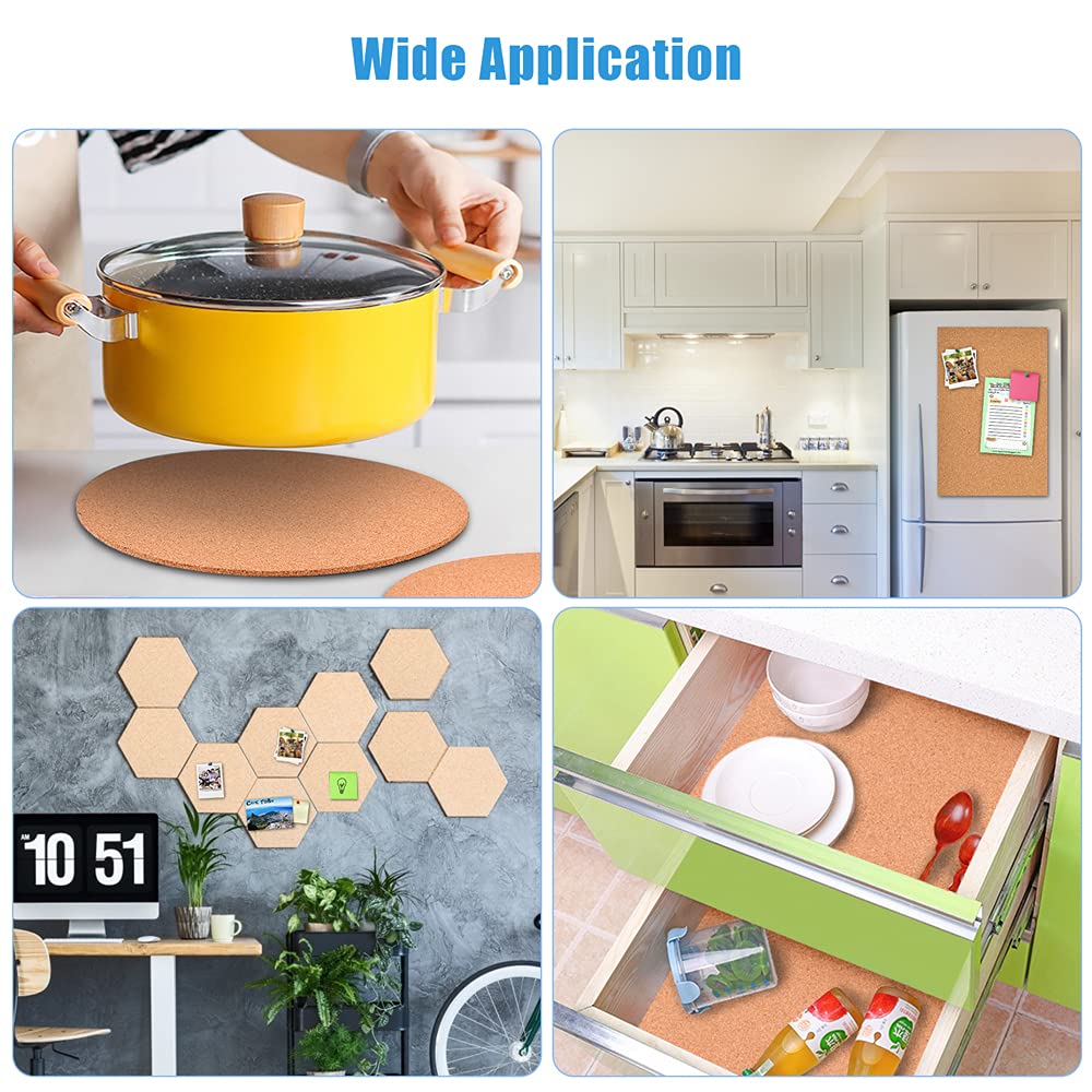 YCCYYCCY Cork Board Roll, 1/4" (6mm) Thick Cork Boards for Walls, 16"x47"(40x120cm) Cork Board Roll for Office, Home, School(6MM-40120,NO)