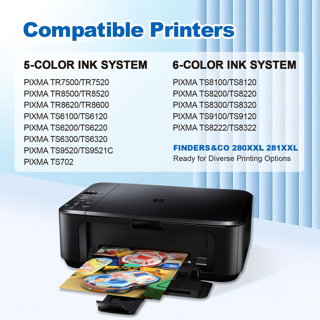 CLI-281 XXL Cyan Magenta Yellow 9 Color Ink Cartridges Replacement for Canon 280 281 Ink Work with Canon PIXMA TR7520 TR8520 TR8620 TS8220 TS8320 (3X 281 C/M/Y)