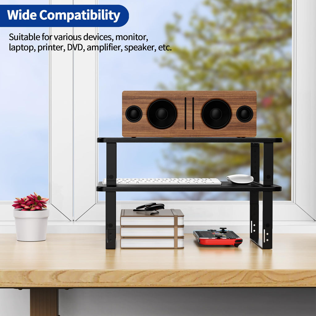 BESIGN MS01 Monitor Stand Riser, Height Adjustable Laptop Stand, Computer Monitor Stand for Monitor, Computer,Laptop,Printer (Black)