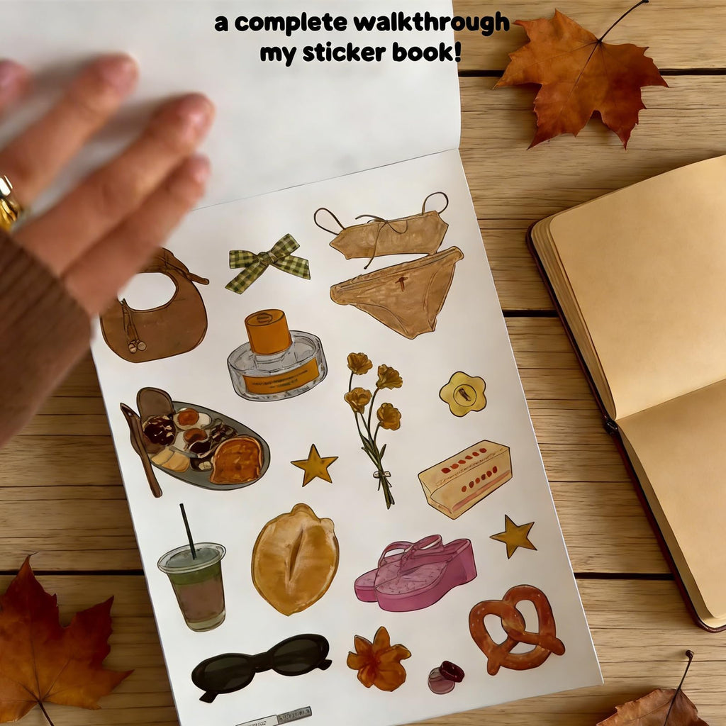 Girlhood Sticker Book - Aesthetic Cozy Stickers (1260+ Vintage Retro Designs) | Journaling/Scrapbooking DIY, Campus & Coffee Shop Craft Gift