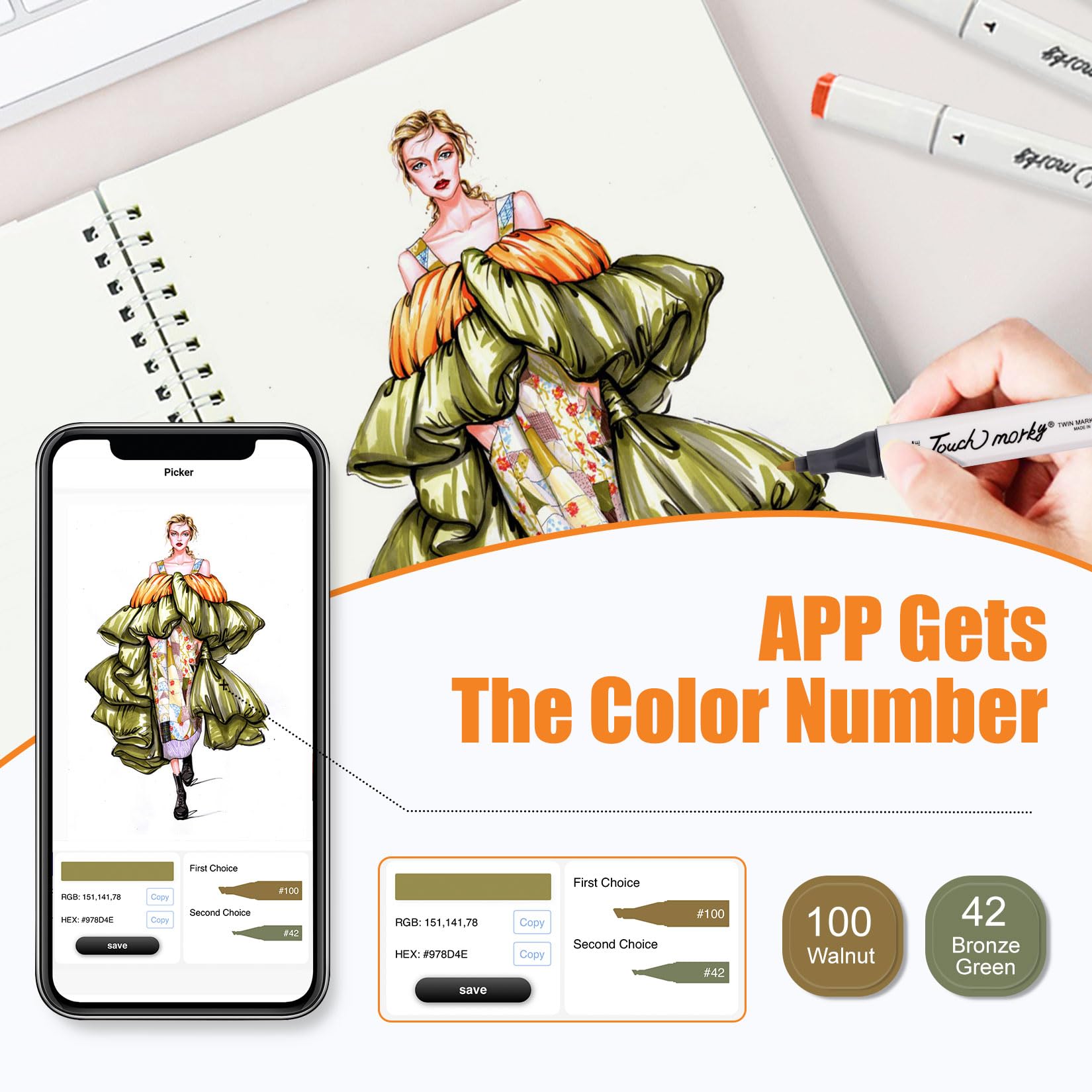 Fnooota 80 Colors Alcohol Markers Set with APP, Dual Tips Art Markers for Drawing, Sketching Coloring Artist Pens, Drawing Markers for Adult