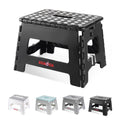 KOADOA Folding Step Stool, 9 Inch Plastic Foldable Step Stool for Kids Adults - Holds Up to 330 lbs Foot Stool with Non-Slip Surface, Carry Handle for Kitchen Bathroom Bedroom