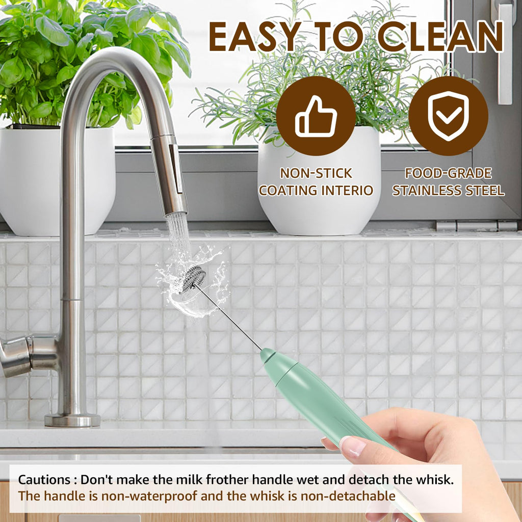 Abizarch Powerful Handheld Milk Frother, Whisk Drink Mixer, Rechargeable Electric Foam Maker, Coffee Frother, Hand Blender, for Latte Cappuccino, Frappe, Matcha Maker