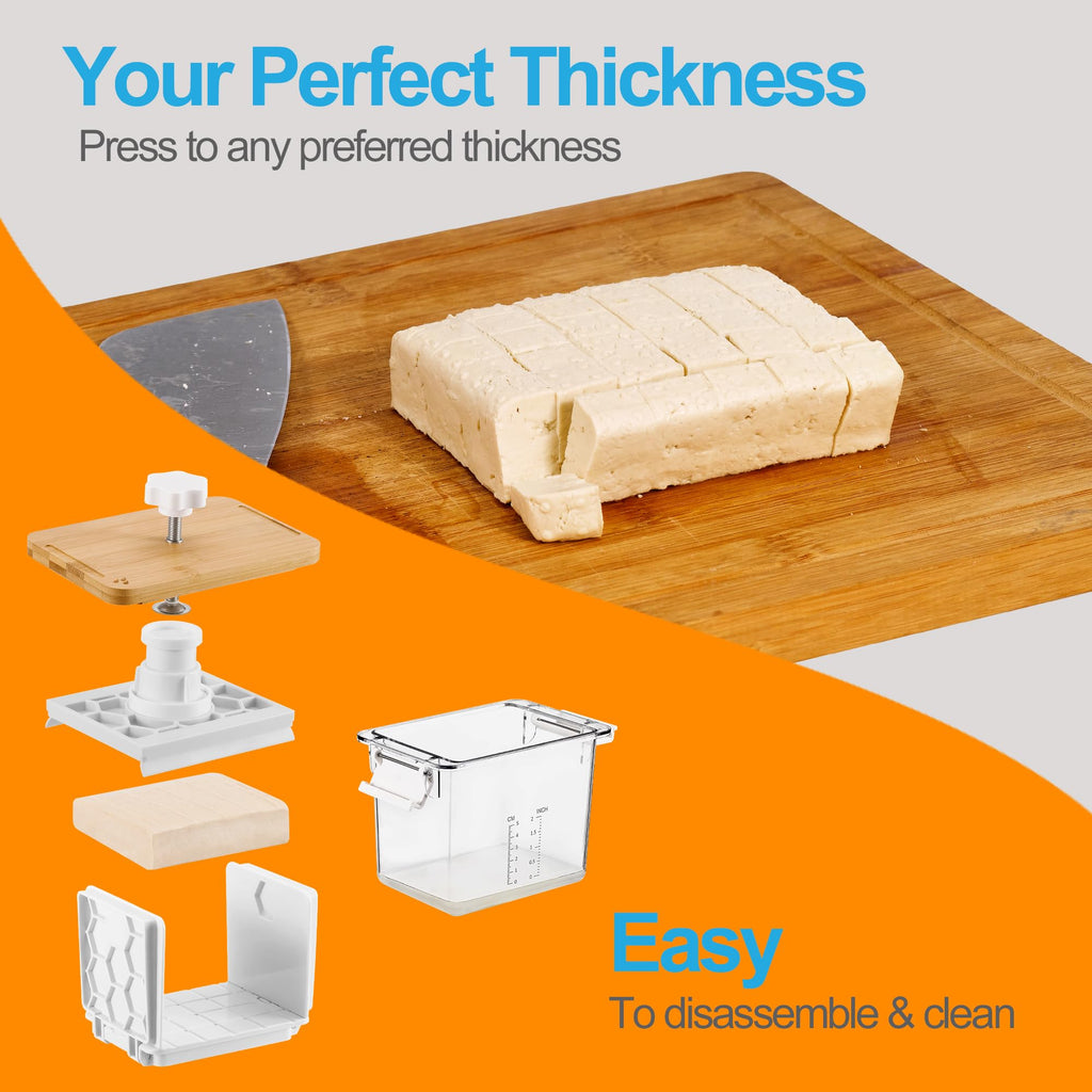 Tofu Press - Tofu Press Dishwasher Safe, Vegan Gifts Tofu Paneer Presser for Removing Water from Tofu Extra Firm Organic, Tofu Maker for Pressing Out Water from Firm, and Extra Firm Tofu - BPA Free