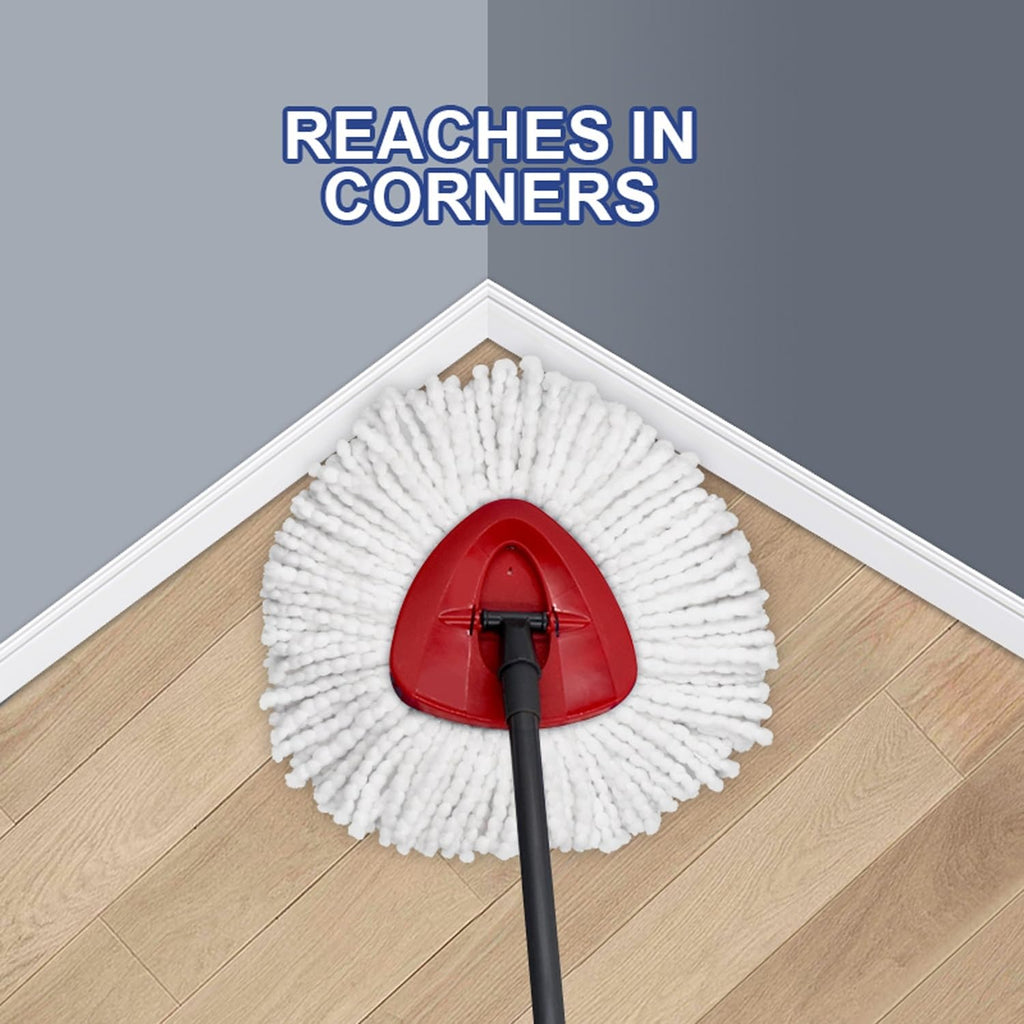 6 Pack White Easywring Microfiber Mop Head 1 Rotating Mop Base Compatible with O-Ceda EasyWrin Mop Heads Refills ,Spin Mop replacement heads For Easy House Cleaning Floor Mopping