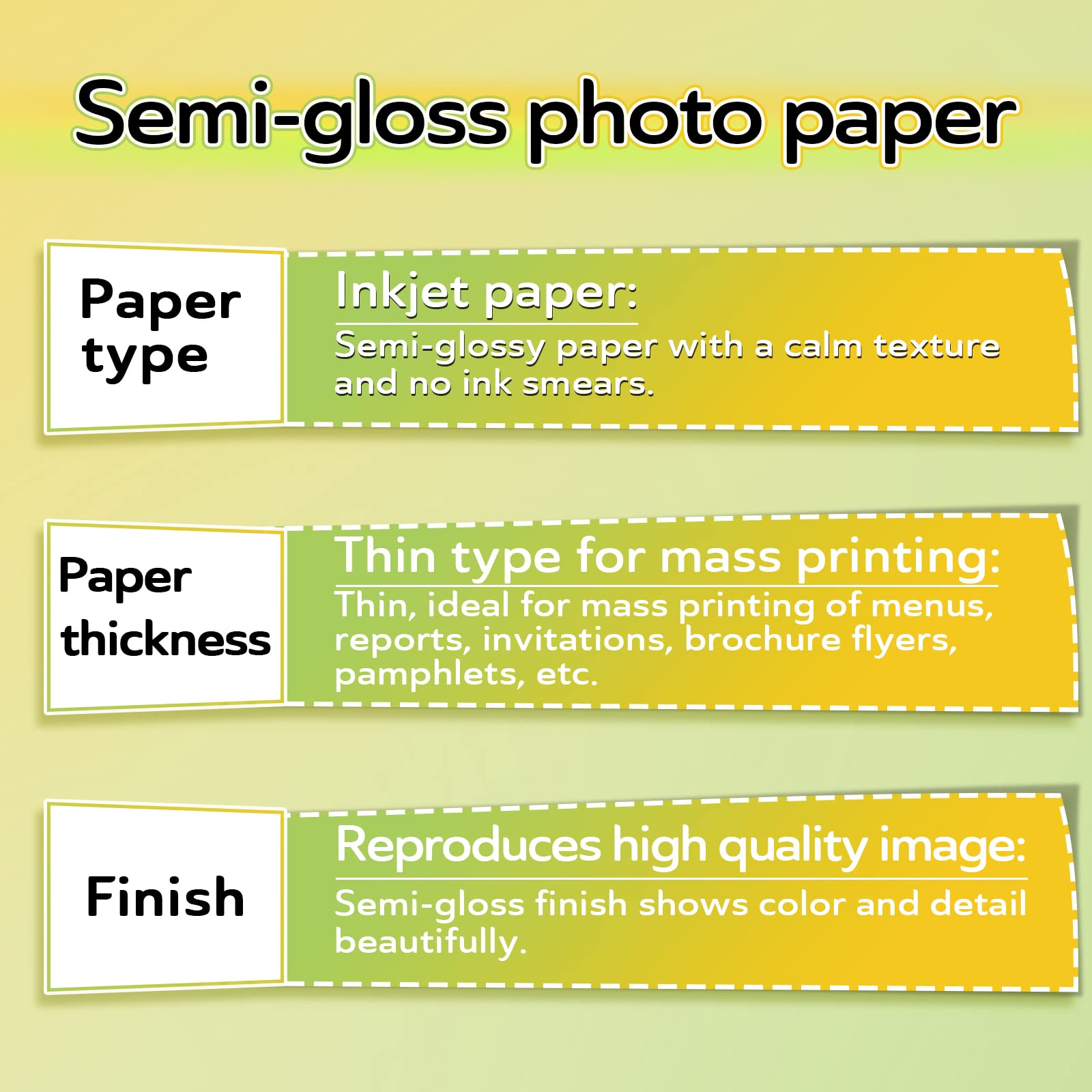 Koala Inkjet Thin Semi-Glossy Photo Paper 8.5x11 Inches 100 Sheets Compatible with Inkjet Printer for Brochure Flyer Chip Bag Use DYE Ink 30LB
