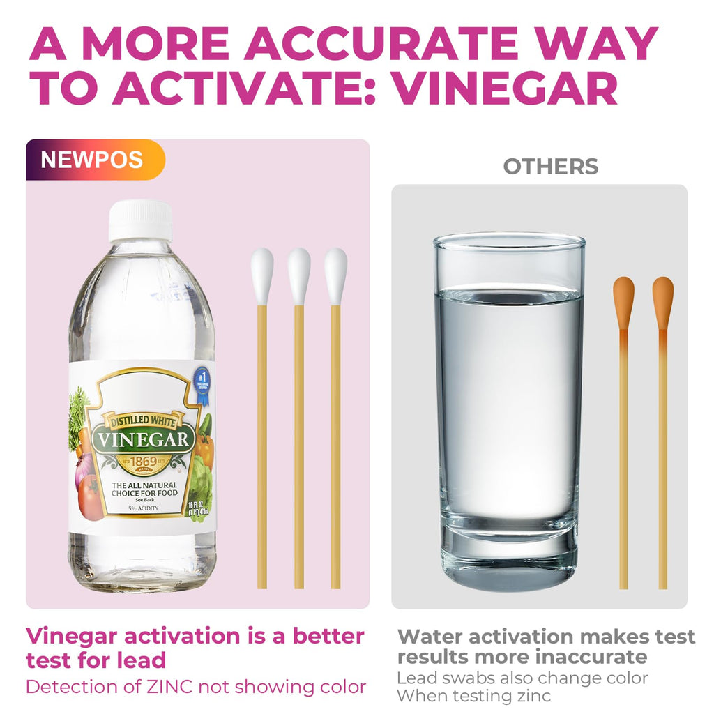 NewPos Lead Test Kit: 30 Swabs Accurately Formulated Lead Paint Test Kit Testing for Dishes Paint Cups Ceramics and All Surfaces - Results in 30 Seconds Lead Detector