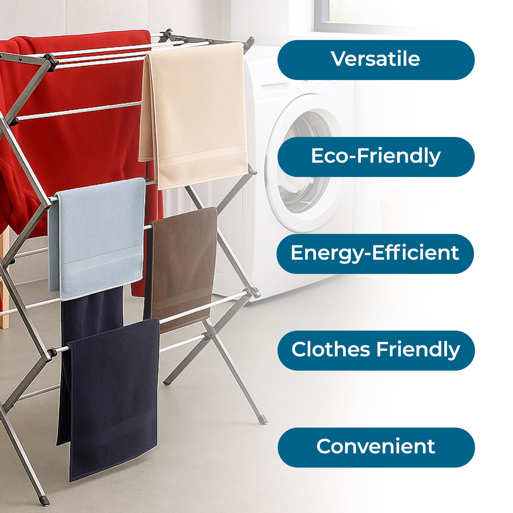 Honey-Can-Do DRY-09065 Collapsible Clothes Drying Rack Steel,White / Siver