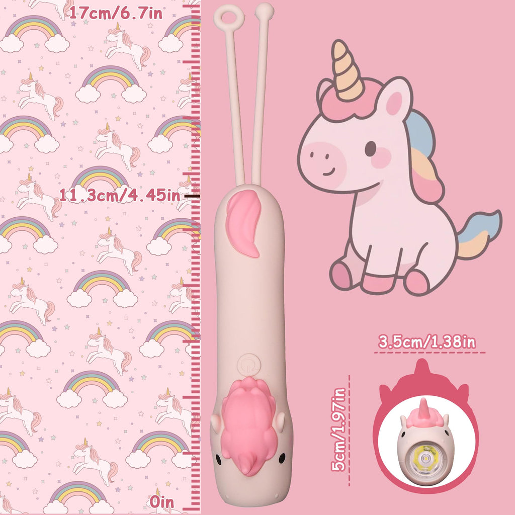 Ammonite Cute Unicorn Dimmable Silicone Flashlight, Portable Animal Flashlights with Hanging Strap, Compact Rechargeable Camping Light for Hiking Emergencies and Outdoor Use