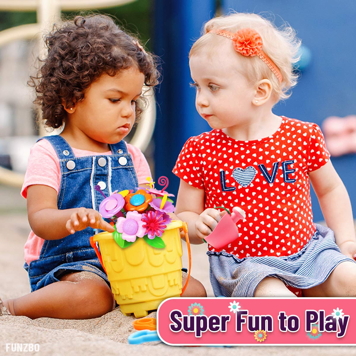 Flower Toy Garden Building Toys -46PCS Flower Building Set STEM Montessori Educational Toy for Toddler Kids, Sorting & Stacking Spring Gardening Set Birthday Gifts for Age 2 3 4 5 Years Old Girls