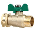 STYDDI Brass Garden Hose Shut Off Valve Full Flow, Heavy Duty 1-Way No Restricted-Flow Water Shut-Off Connector, 3/4” GHT Garden Hose Ball Valve Adapter Coupling, Lawn Hose-end Flow Control