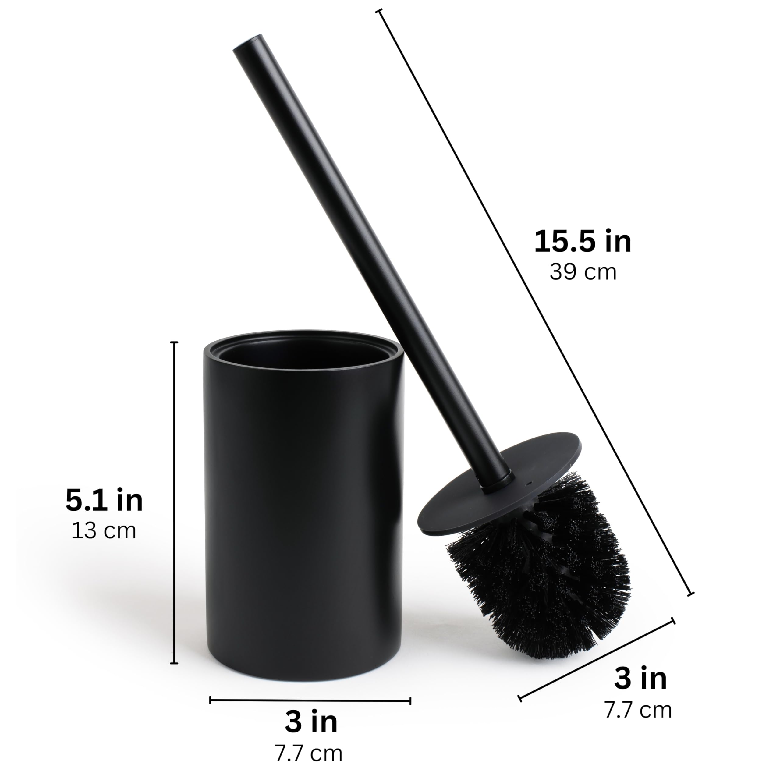 Matte Black Toilet Bowl Brush for Bathroom with Holder - Sleek Design, Sturdy, and Durable