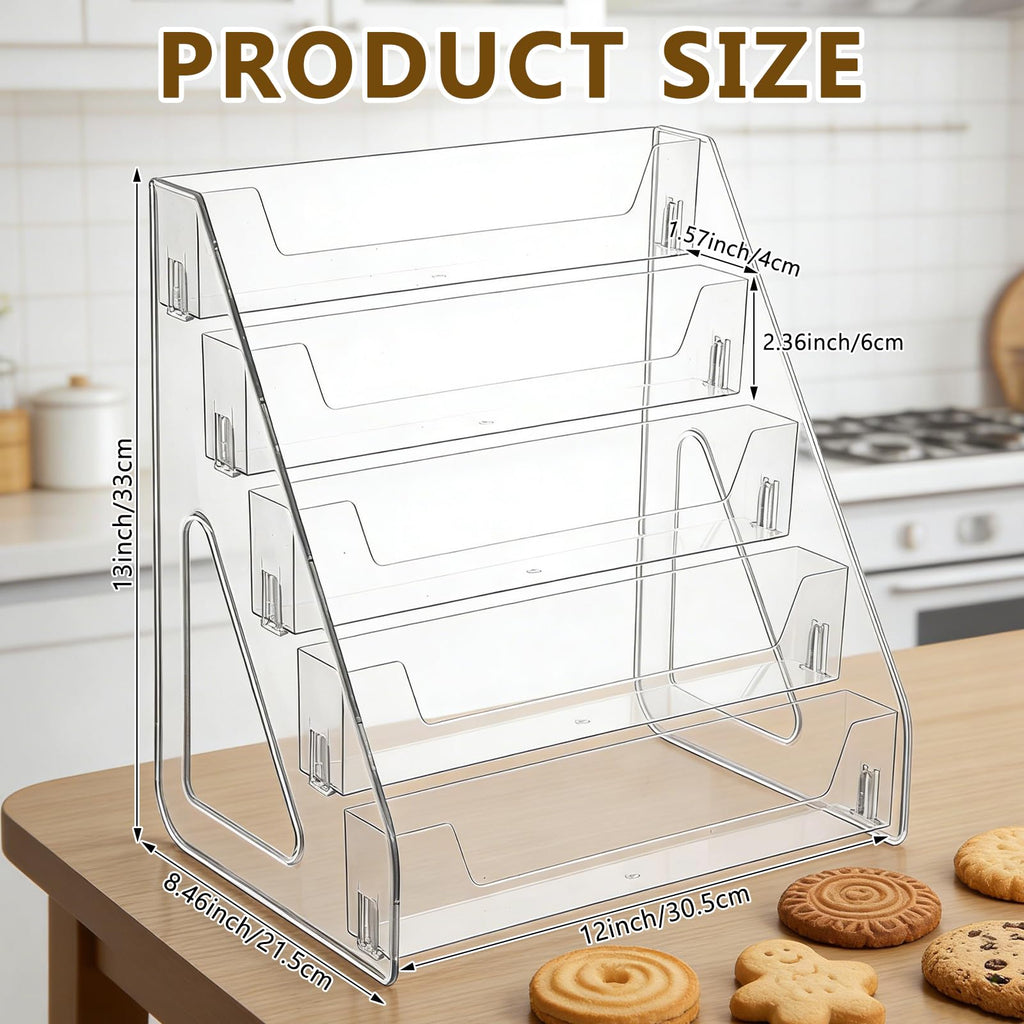 5-Tier Cookie Display Stand for Bakers & Vendors,Cookie Stand for Market Booths, Craft Fairs & Events,Clear Acrylic Tiered Cookie Display for Muffins & Pastries