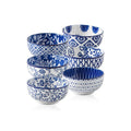 Cerkik Ceramic Dipping Bowls Set - Mini 4 Oz / 113 ml Dessert Bowls - Small 3.5 Inch / 9 cm Porcelain Bowls for Side Dishes, Snack, Appetizer - Microwave Dishwasher Safe - Set of 6 - Vintage Blue