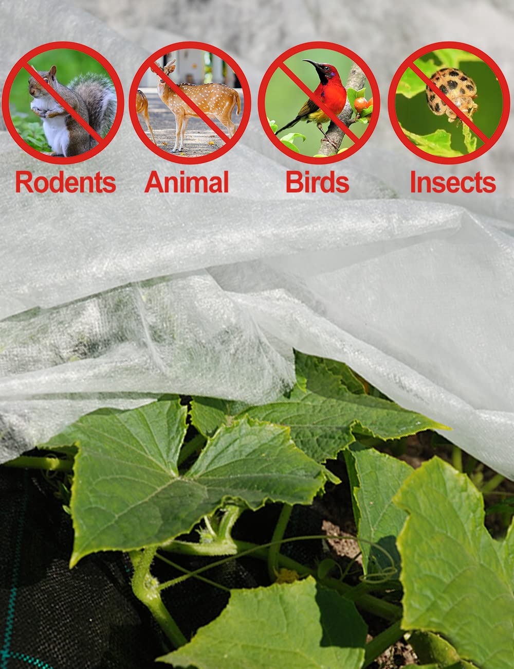 Wohohoho Plant Cover Freeze Protection 10FT x 33FT, 1.1oz/yd² Floating Row Cover, Fabric Plant Cover for Winter Frost, Anti-UV, Reusable Garden Plant Blanket for Vegetable Fruits Protection
