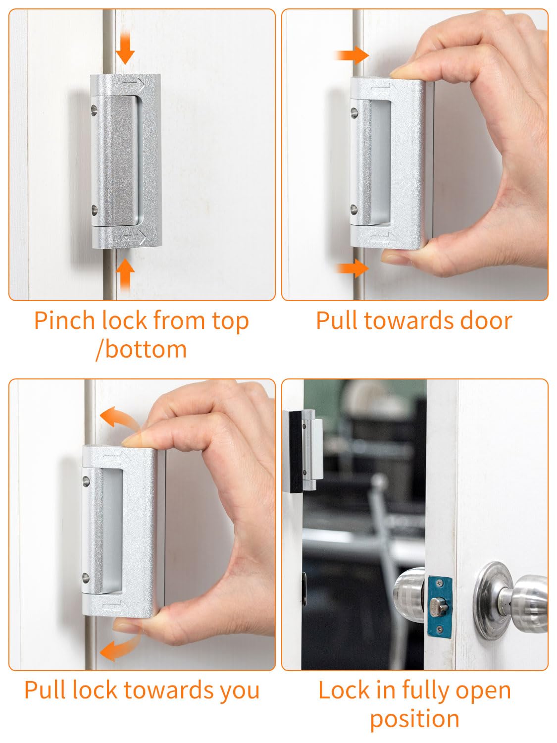 2 Packs Door Locks for Entry Door, Door Security Lock for Kids, Child Proof Door Lock, Door Latch to Prevent Home Unauthorized Entry for Inward Swinging Door