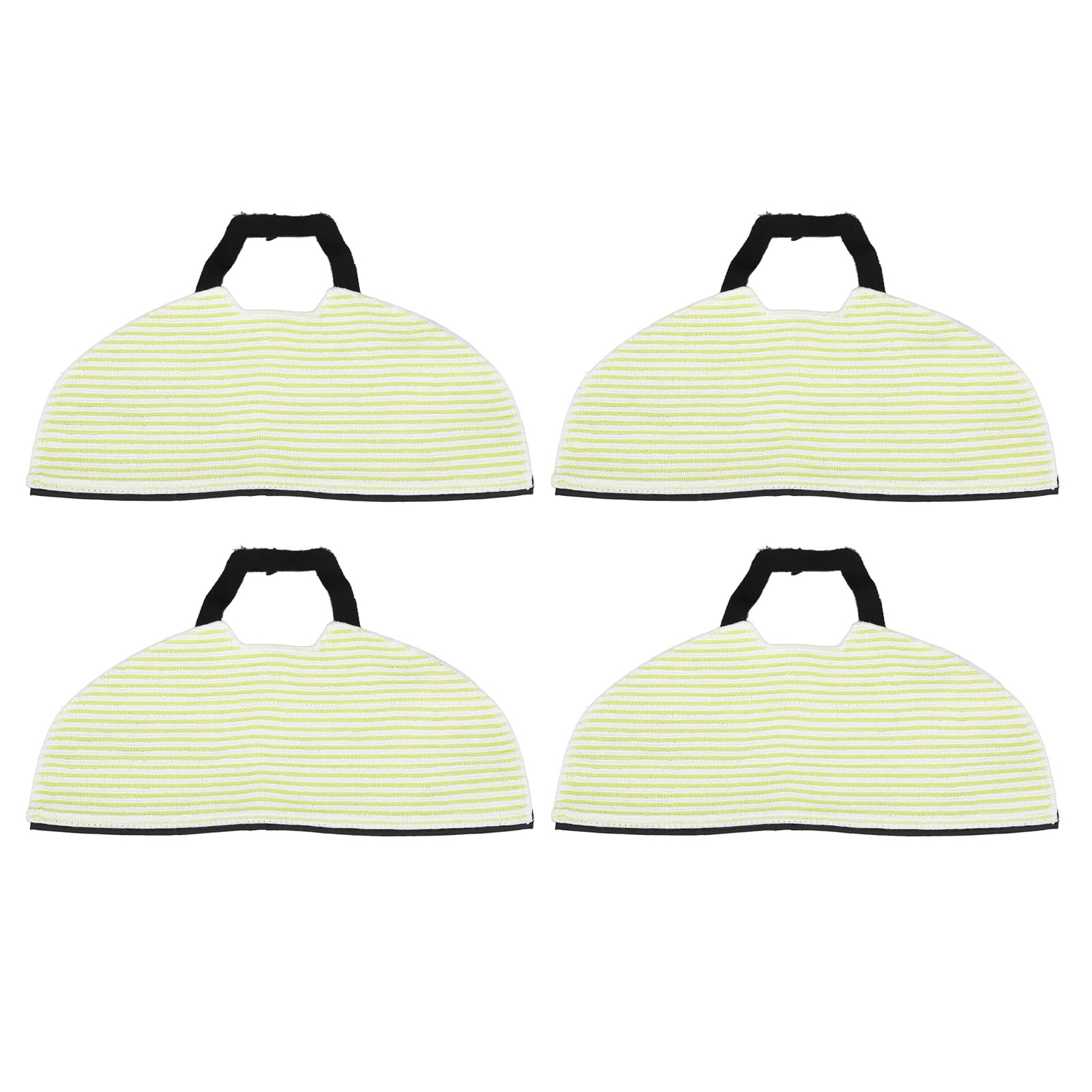 TOPINCN 4pcs Vacuum Mop Pads, Reusable Microfiber Soft Pads for Shark RV2410WD, RV2610WD Robot Vacuum, Highly Absorbent, Durable, Washable, Modern, Yellow and White Striped