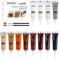 Wood Filler Stainable, SEISSO Wood Furniture Repair Kit for Wooden Scratches, Wear & Tear Cover Remover - Touching up Any Colors Wood Laminate Floor Hardwood - 12 Colors