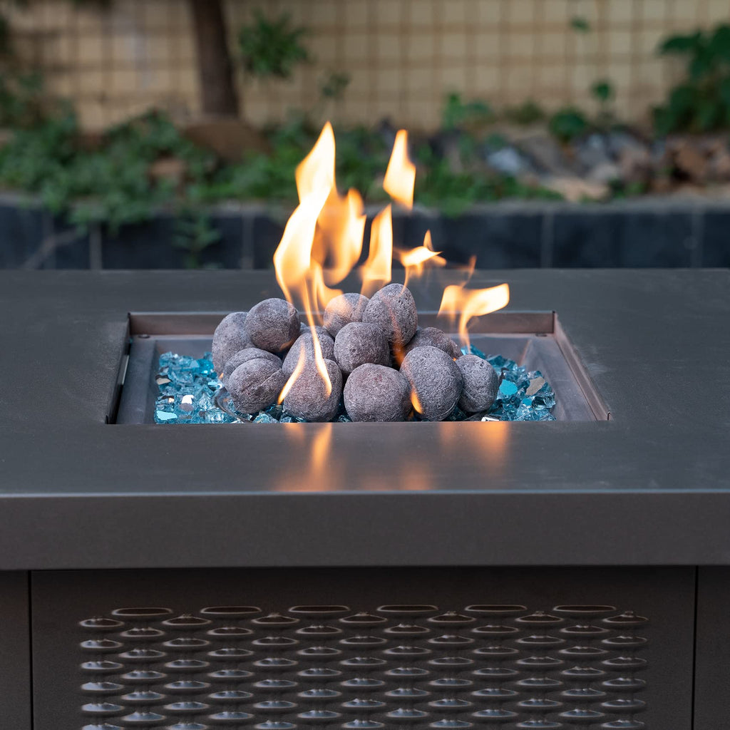 Stanbroil Light Weight Tumbled Lava Rock, Ceramic Fiber Lava Rock for Decorative Landscaping Stones for Outland Living Bond Portable Fire Pit, Gas Log Set and Fireplace, 27 pcs