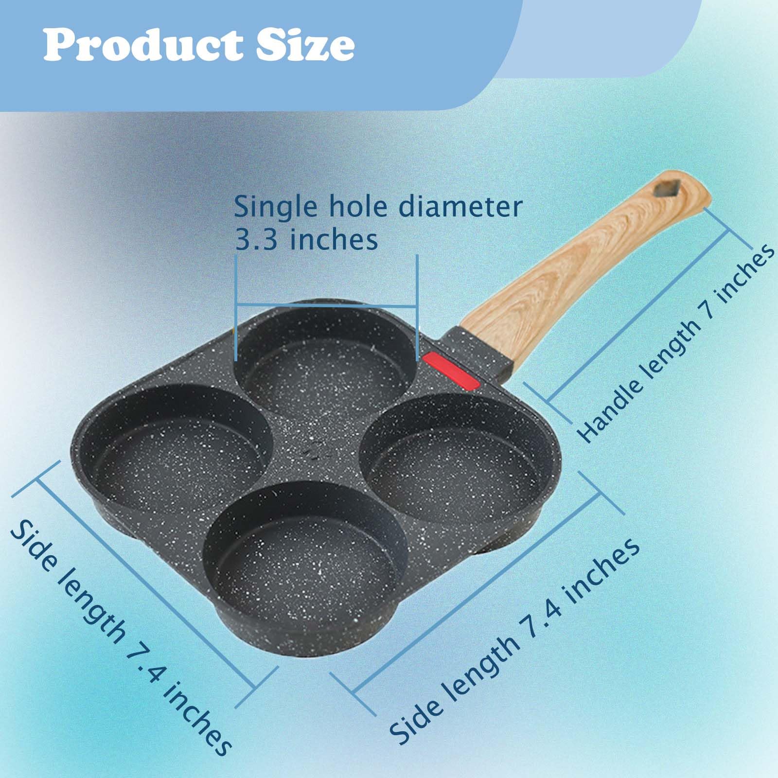 Qiliwiki Four-Hole Frying Pan - Nonstick Egg Pan and Omelette Pan with Hanging Hole Design for Easy Cleaning and Cooking Delicious Breakfasts! Perfect for Fried Eggs and Pancakes