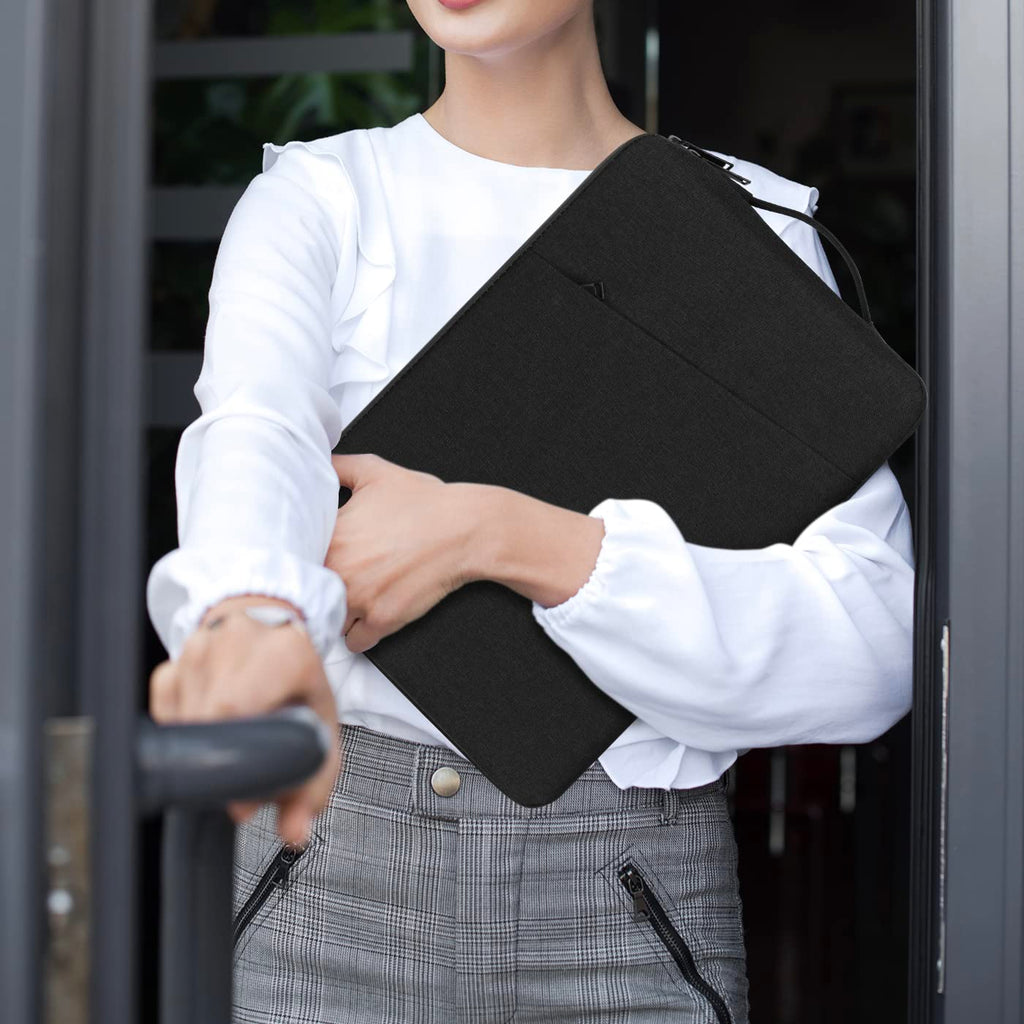 Chelory Laptop Sleeve for 16 17 Inch Notebook Ultrabook Chromebook HP/Lenovo/Asus/Acer/Dell, Shockproof Water Resistant Computer Protective Cover Bag Carrying Case with Handle, Black