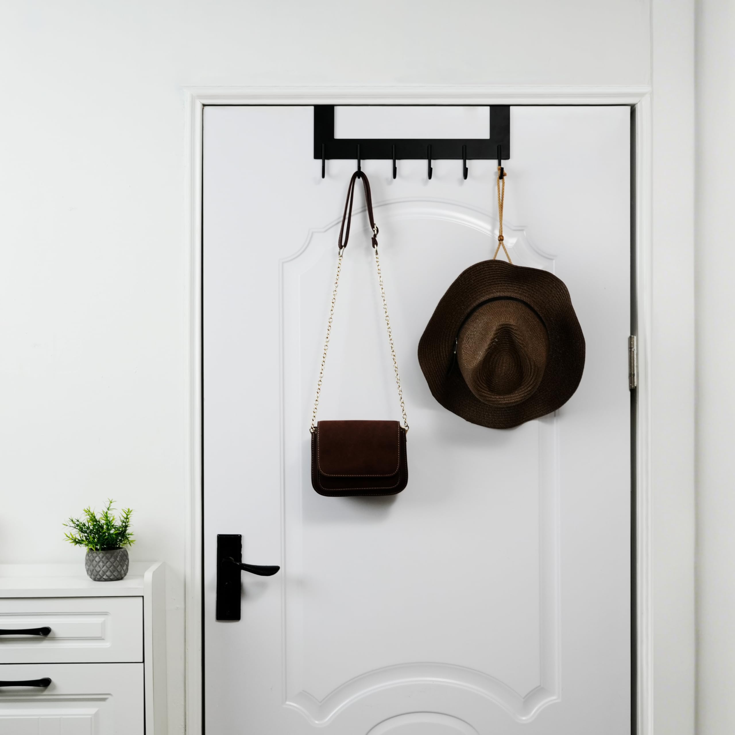 WEBI Over The Door Hook for Hanging Door Hanger Over Door Towel Rack Over The Door Coat Rack Hanger for Towels,Clothes,Back of Bathroom,Black
