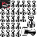 LOVIMAG 50Pcs Black Refrigerator Magnets Fridge Magnets,Small and Dainty Magnets, Metal Magnets for Fridge, Whiteboard, Office, Classroom, Map, Kitchen