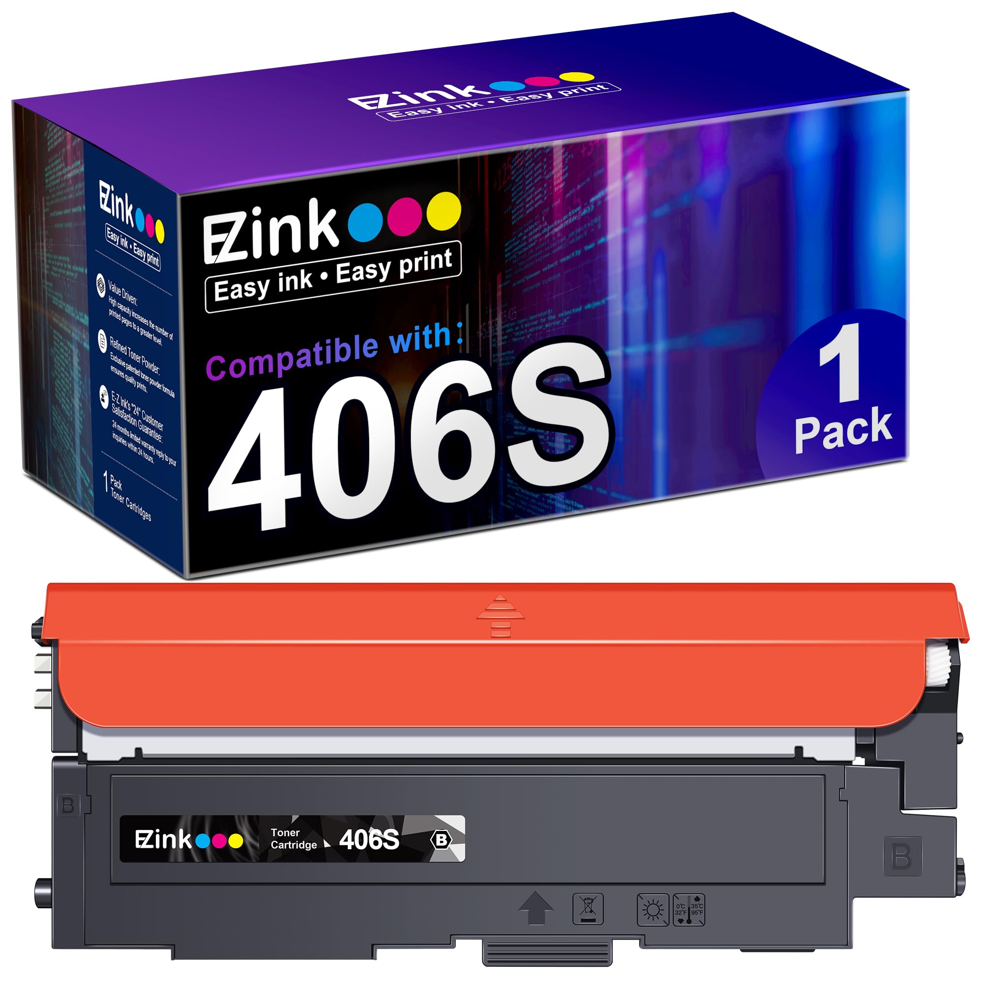 E-Z Ink (TM) Compatible Toner Cartridge Replacement for Samsung CLT-K406S Black (1 Toner)
