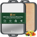 GUANCI Titanium Cutting Board for Kitchen Double Sided Chopping Board Food-Grade Pure Titanium/Wood Fiber Composite with Juice Groove Dishwasher Safe for Meat/Vegetables/Fruit 16" L x 11" W