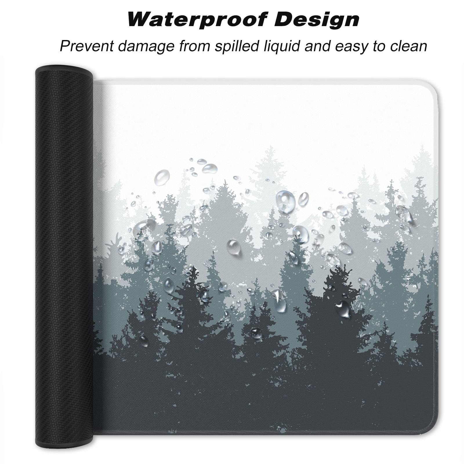 Atufsuat Extended Large Mouse Pad, XXL Gaming Mousepad 31.5 x 15.7 Inch, Big Computer Keyboard Desk Pad, Waterproof Mouse Mat with Stitched Edges and Non-Slip Base for Office Gaming, Ink Forest