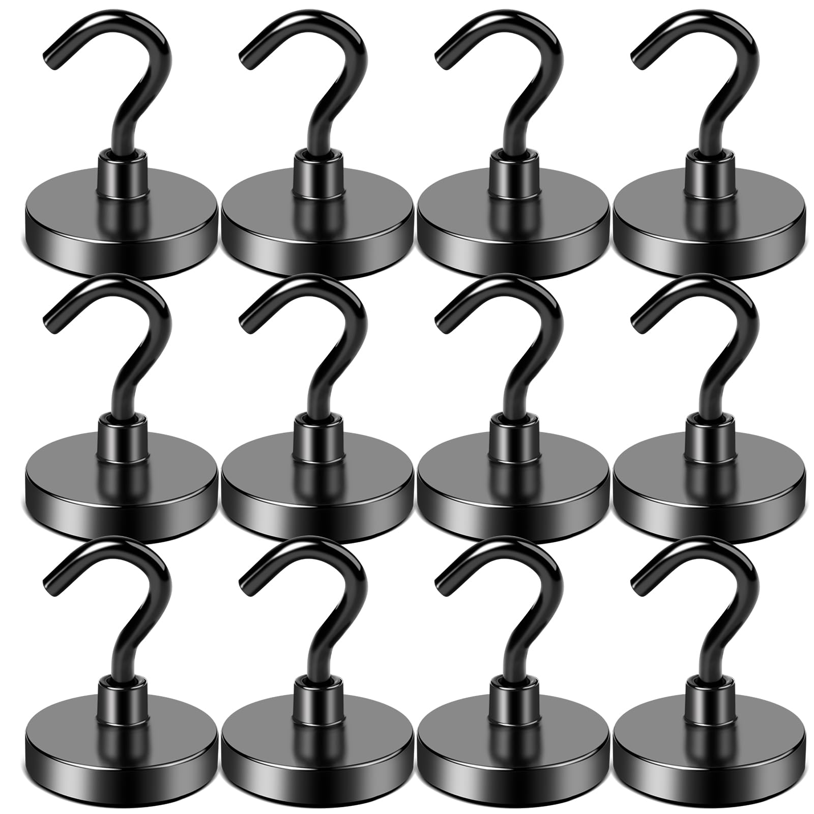 LOVIMAG Magnet Hooks for Cruise Cabin, 80lbs Cruise Door Magnets with Epoxy Coating, Cruise Must Haves for Travel, Magnets with Hooks for Refrigerator, Hanging, Locker, Kitchen-12 Pcs