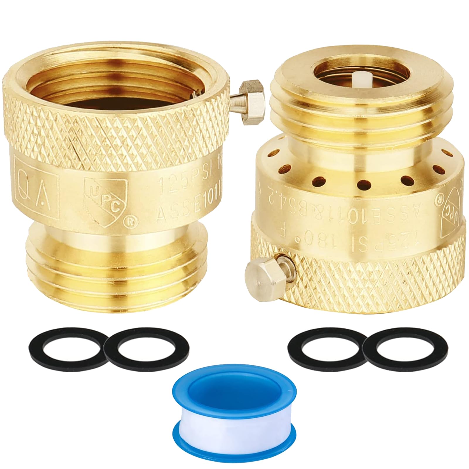 WHK Hose Bib Backflow Preventer Vacuum Breaker,Garden Hose Check Valve to Connect 3/4 Inch Outdoor Faucet Spigot,Sprinkler,RV,Anti-Siphon,2 Packs