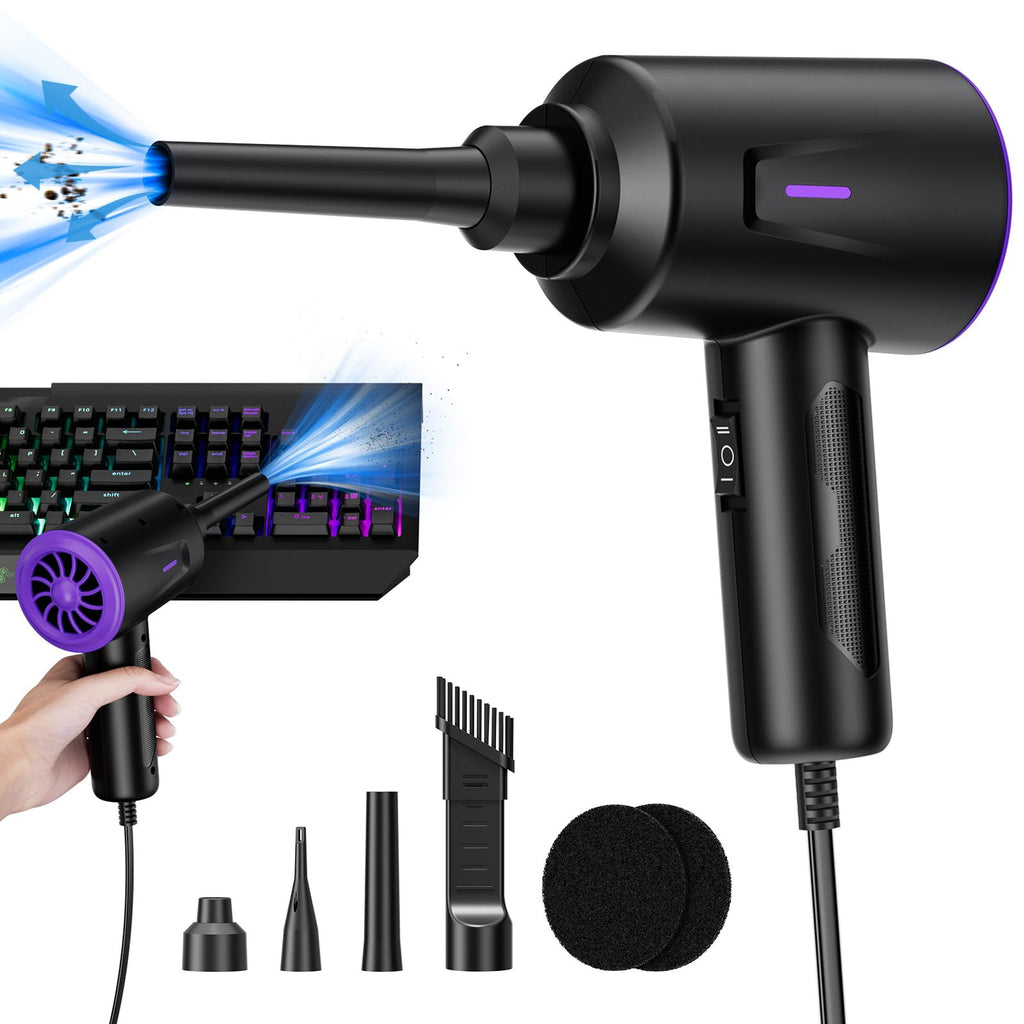 Goweto Electric Air Duster - Air Blower - Multi-Use Compressed Air Duster for Keyboard- Computer and PC - 5.74 oz Powerful Motor (Purple)
