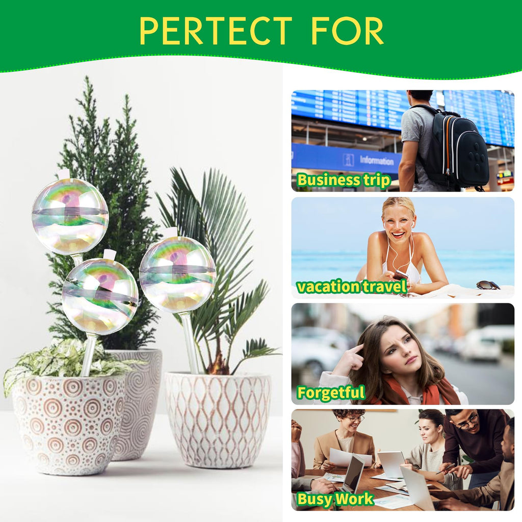 13 oz Up 2 Weeks Large Plant Watering Globes - Self Watering Bulbs for Indoor & Outdoor Plants, Glass Water Globes, Slow Watering for Plants While Away, Self Watering Planter Insert (Large 2-Pack)