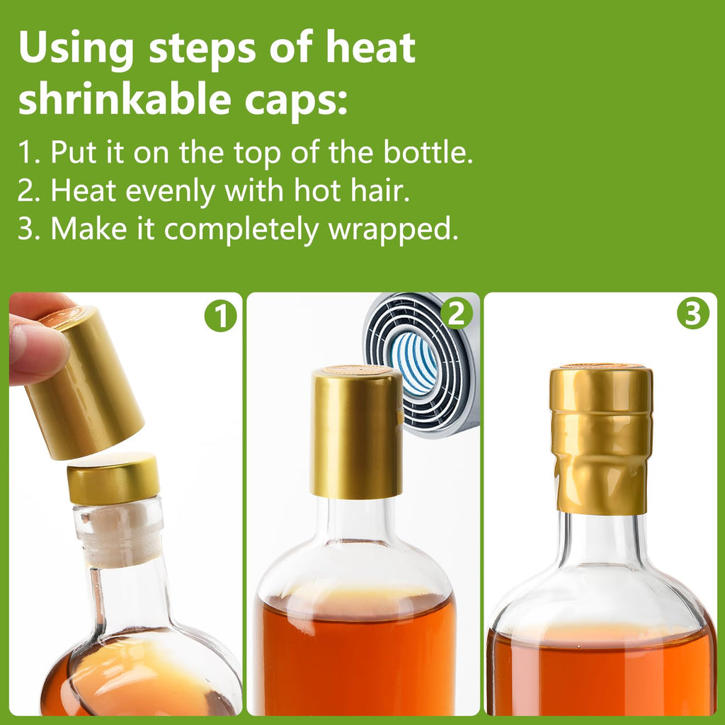 BPFY 12 Pack 3oz (100ml) Small Glass Liquor Bottles with T-Top Caps and Heat Shrink Capsules, Empty Mini Vodka Bottles, Travel Shots Bottle for Wine, Alcohol, Whiskey (3oz with T-Top Lids)