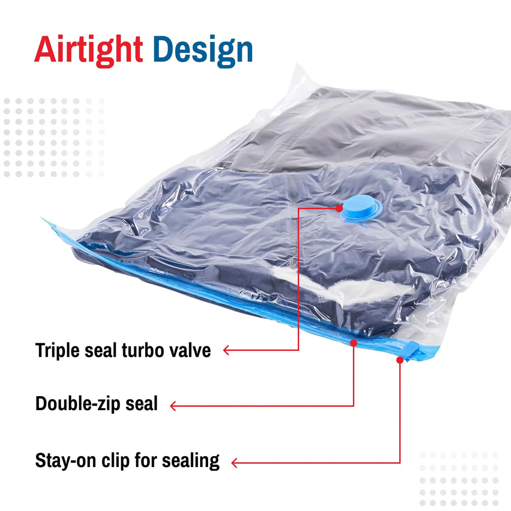 Spacesaver 8 Pack Vacuum Storage Bags Large - 32 x 24 Inch Vacuum Sealer Bags for Clothes, Bedding, Comforters - 80% More Storage - Hand Pump Included for Travel
