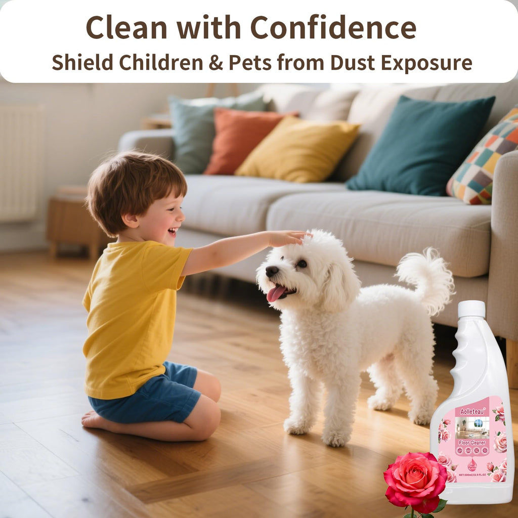 Robot Mop Cleaning Solution Concentrate Compatible with Robot Vaccum, Wet Dry Vacuums, for Roborock, Tineco, Dreame, Narwal, Shark, Bissell Mops, 1L, Dilution Ratio 1:200, Rose Scent