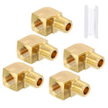 Kozelo Pack of 5, 90 Degree 1/8" Female NPT to 1/8" Male NPT Solid Brass Hose Fittings Adapter