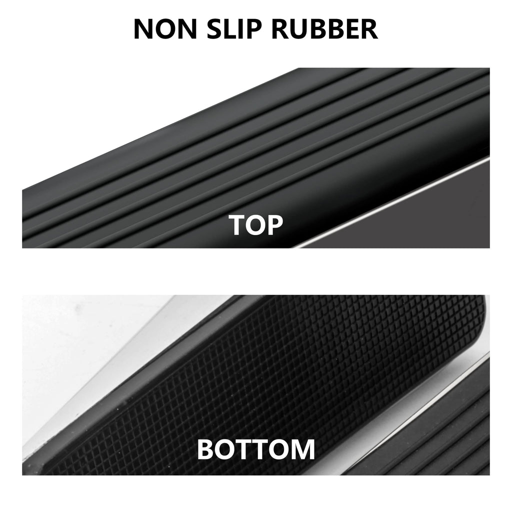Techoln Door Stoppers, Heavy Duty Door Stop Wedge, Metal Doorstops for All Floor Surfaces (2, Frosted Black)