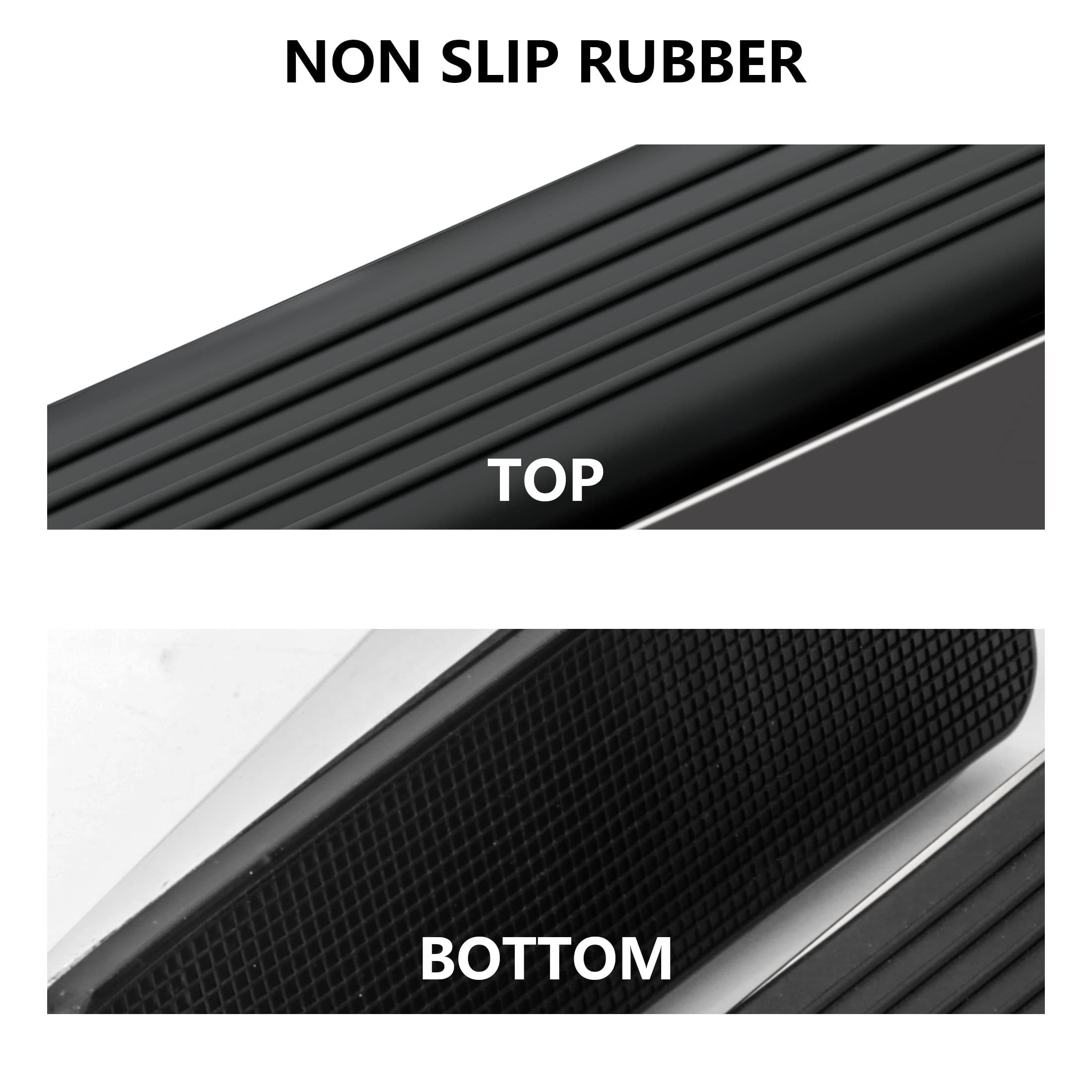 Techoln Door Stoppers, Heavy Duty Door Stop Wedge, Metal Doorstops for All Floor Surfaces (2, Frosted Black)