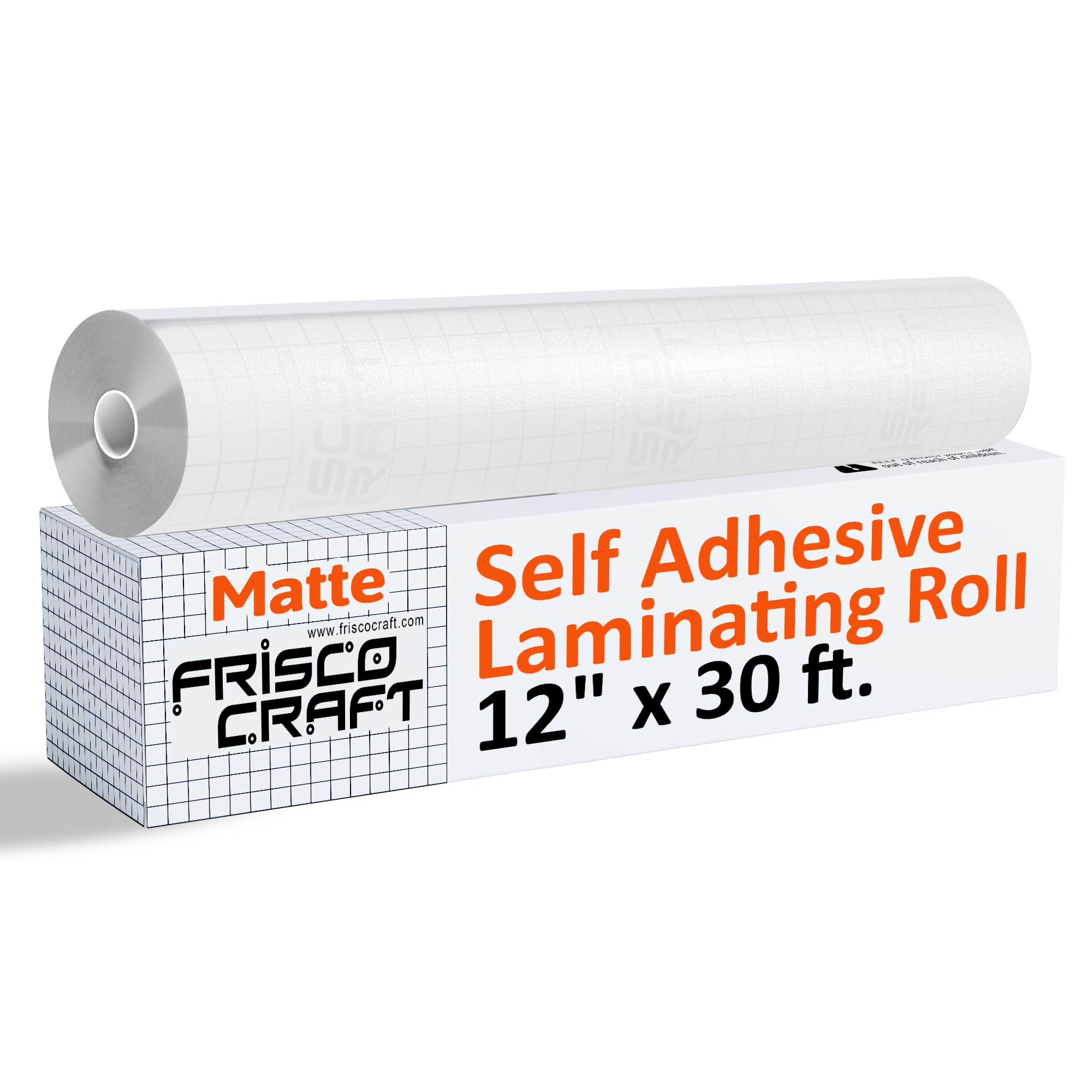 Frisco Craft Matte Clear Self Adhesive Laminating Roll - Self Laminating Sheets for Decals, Sticker, Photos & More - No Heat Sealing, Matte, Clear Sheets (12" x 30 ft)