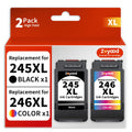 Zoyood Remanufactured Canon 245XL 246XL Ink Cartridge Replacement for Canon PG-245XL CL-246XL Ink cartridges Compatible with Pixma MG3029 TR4522 TS3320 MX492 IP2820 TS302 Printer (1 Black, 1 Color)