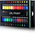 Oil Paint Set, Ohuhu 24 Color Oil-Based Artists Paints Tubes Oil Painting Set, 12ml x 24 Tubes, For School Class, Beginner, Students, Art Gift Choice for DIY Art Gift